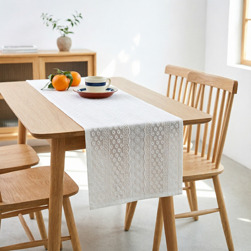 Home Office News - White Elegant Vintage Lace Table Runner