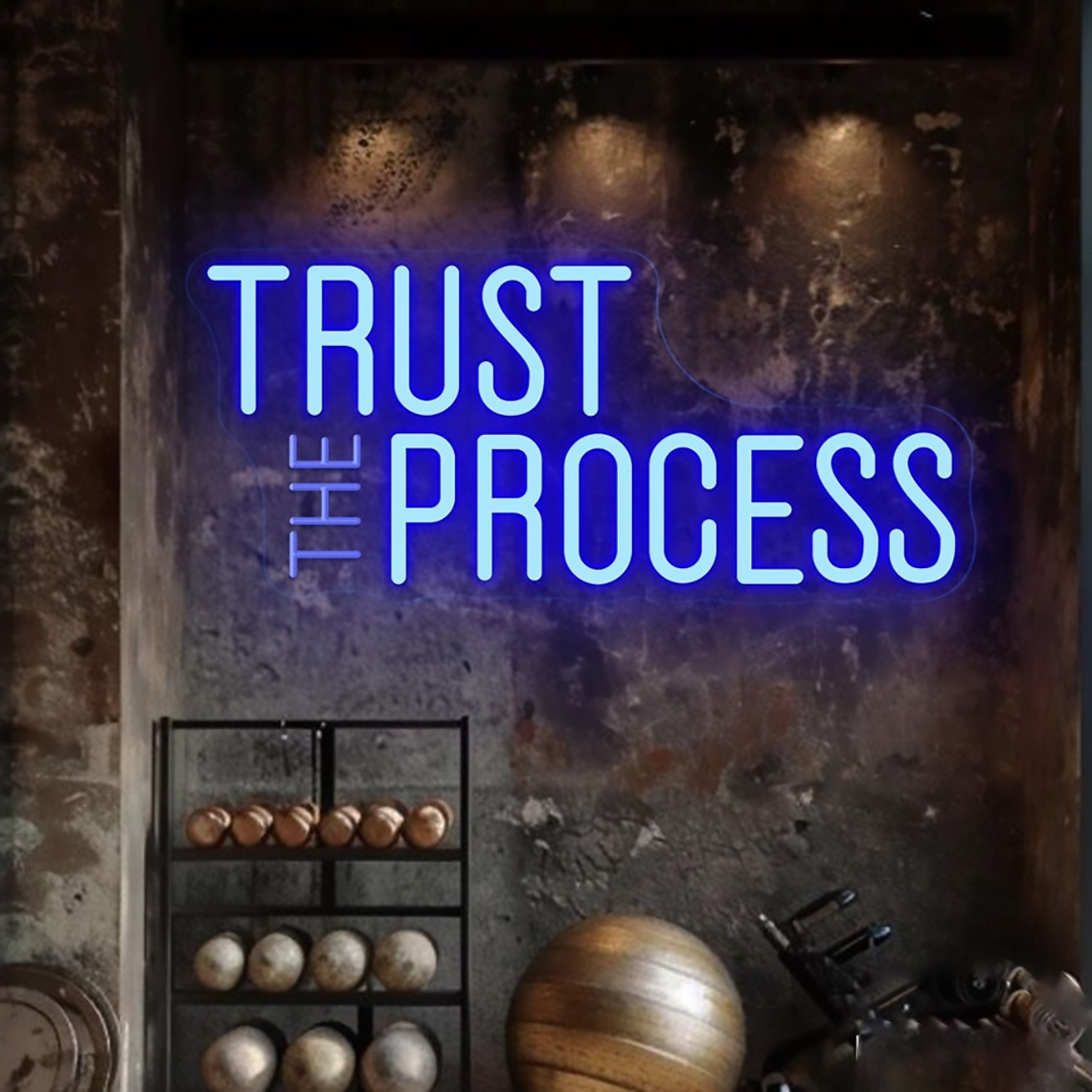 Home Office Quotes - Trust The Process Neon Sign, Custom