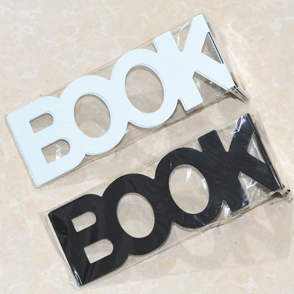 Home Office Library - 4Pcs Metal Bookends Hollow Design Smooth