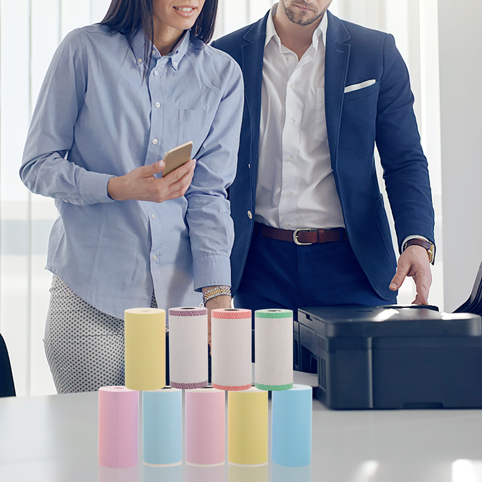 Home Office Printer - 9 Rolls Thermal Printer Sticker Paper