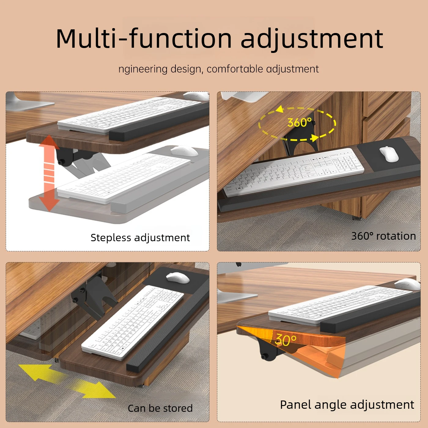 Under Desk Keyboard Tray, Adju - Keyboard Tray Under Desk 评论和价格