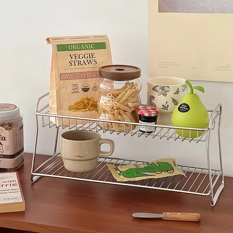 2-Tier Countertop Storage Rack - Home Office Work Table 评论和价格