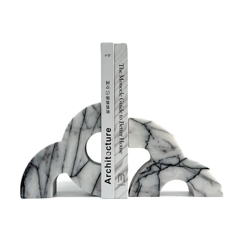 Modern Marble Bookends Heavy D - Home Office Library 评论和价格