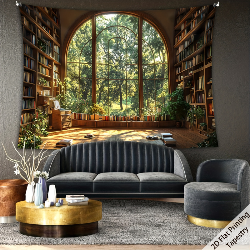 VIKAMA Forest Library Tapestry - Home Office Library 评论和价格