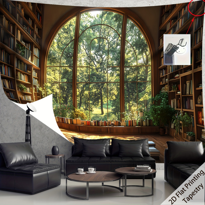 VIKAMA Forest Library Tapestry - Home Office Library 评论和价格