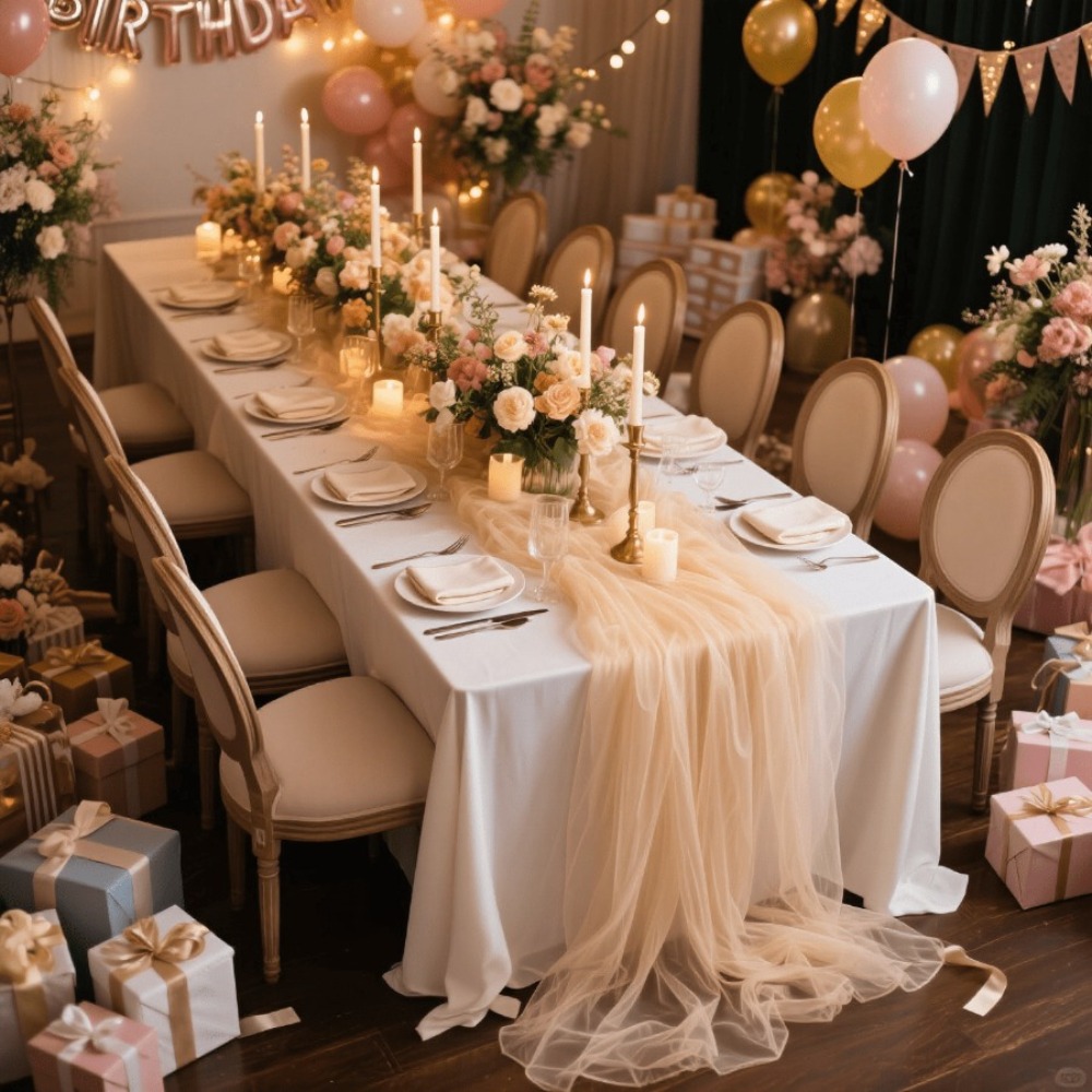 Wedding Sheer Table Runner, Bo - Home Office News 评论和价格