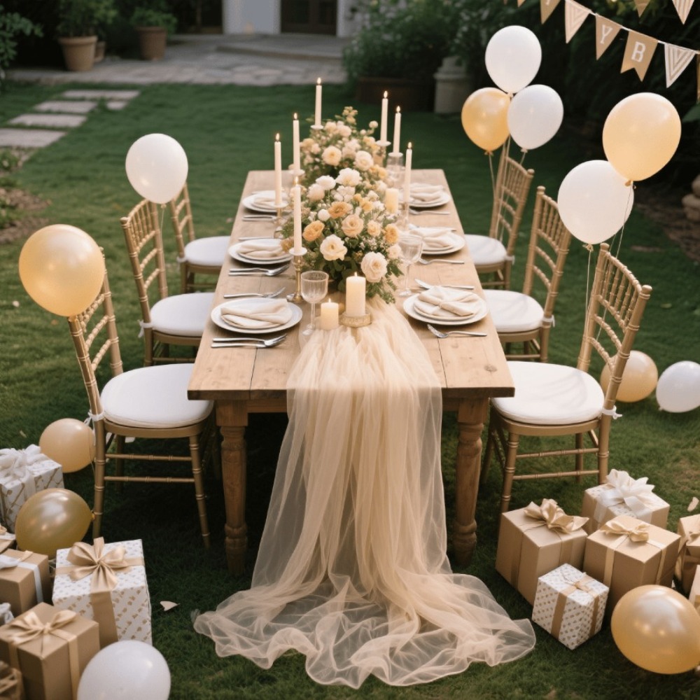 Wedding Sheer Table Runner, Bo - Home Office News 评论和价格