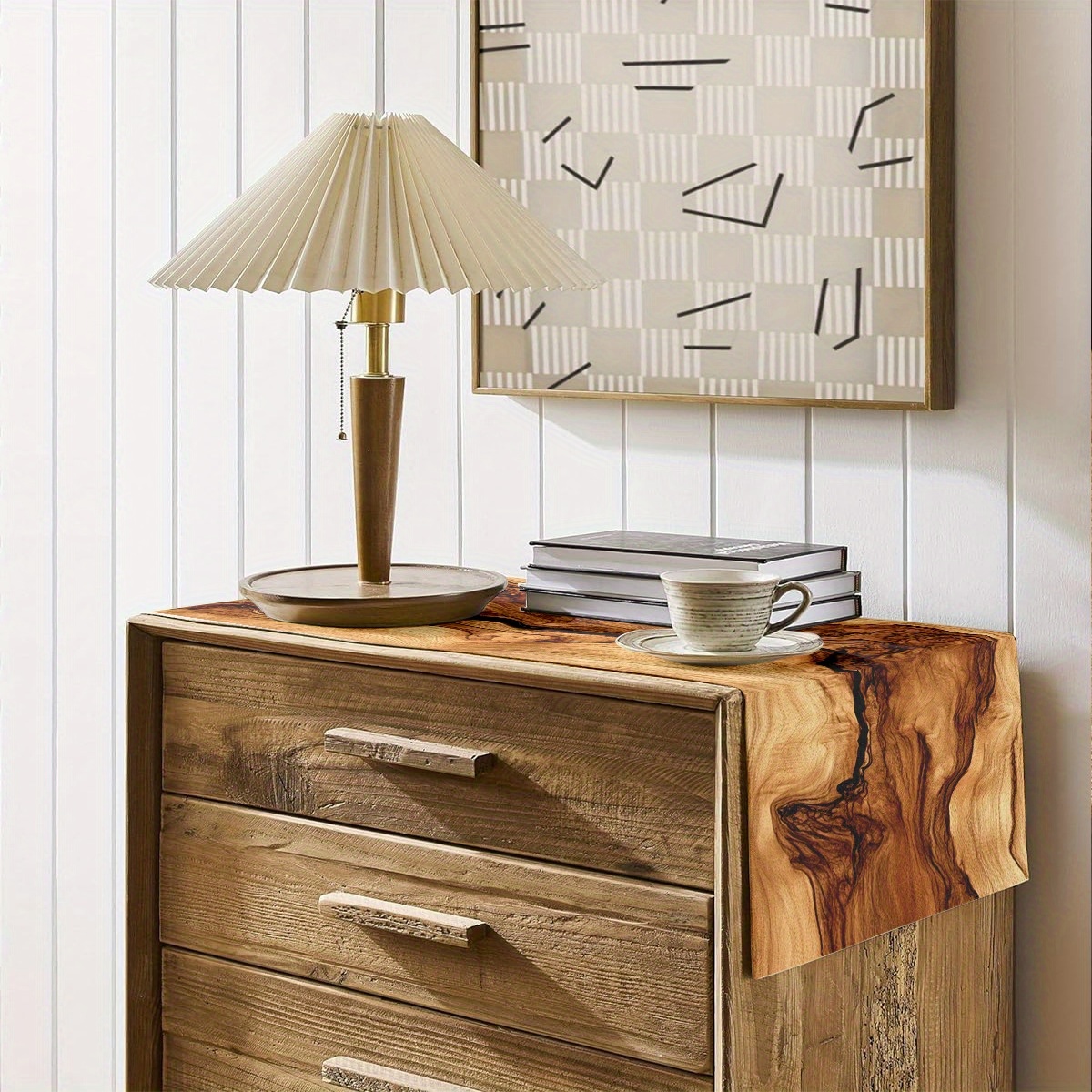 Natural Wood Grain Table Runne - Home Office News 评论和价格