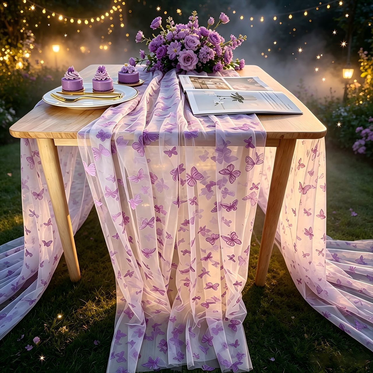 Nylon Tulle Flocked Butterfly  - Home Office News 评论和价格