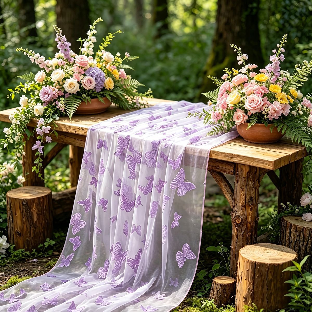Nylon Tulle Flocked Butterfly  - Home Office News 评论和价格