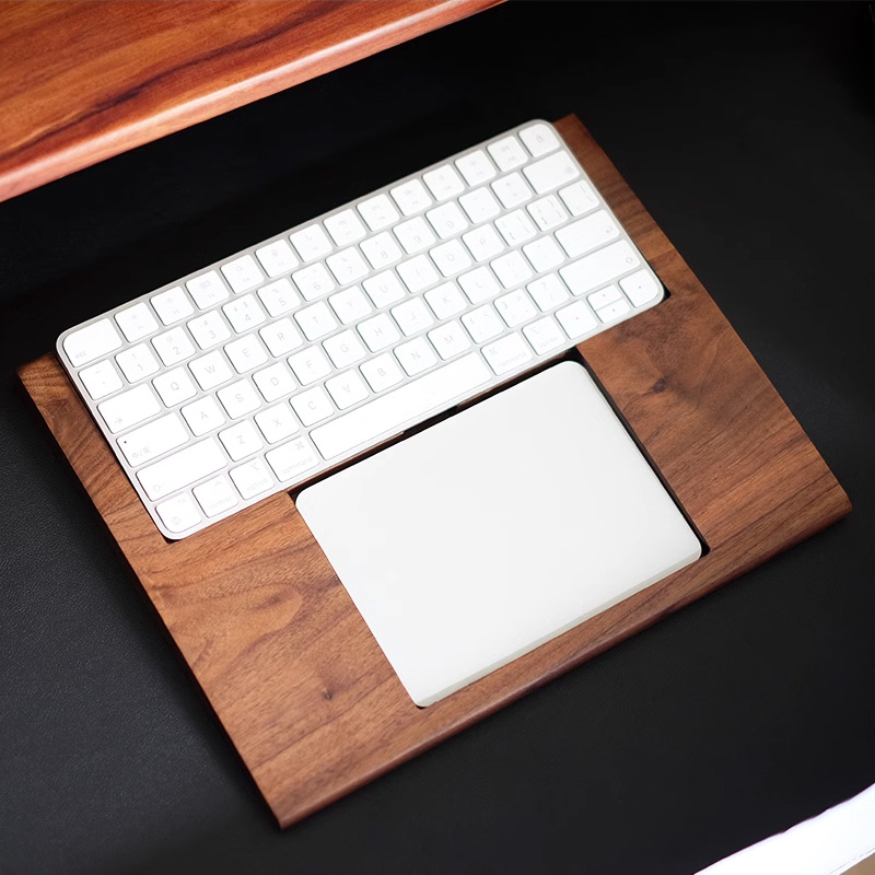 2 in 1 Walnut Solid Wooden Tra - Keyboard Tray Under Desk 评论和价格