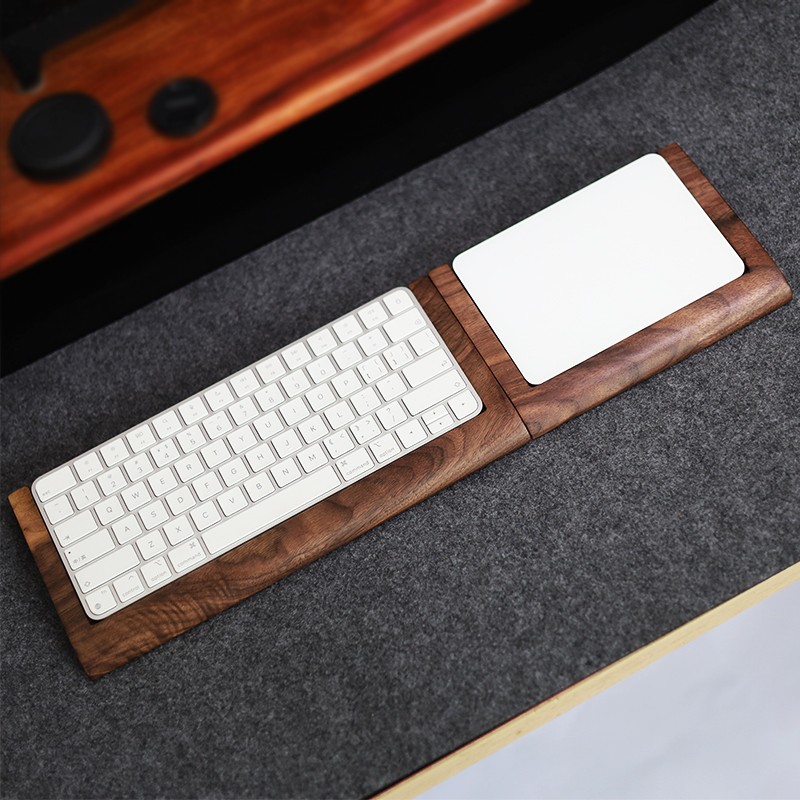2 in 1 Walnut Solid Wooden Tra - Keyboard Tray Under Desk 评论和价格