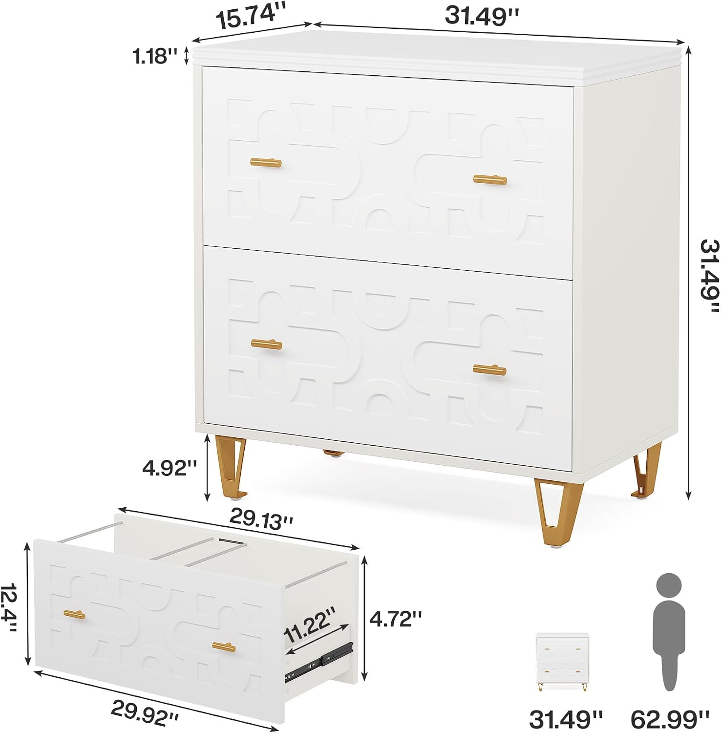 2-Drawer Lateral File Cabinet, - Home Office Printer 评论和价格