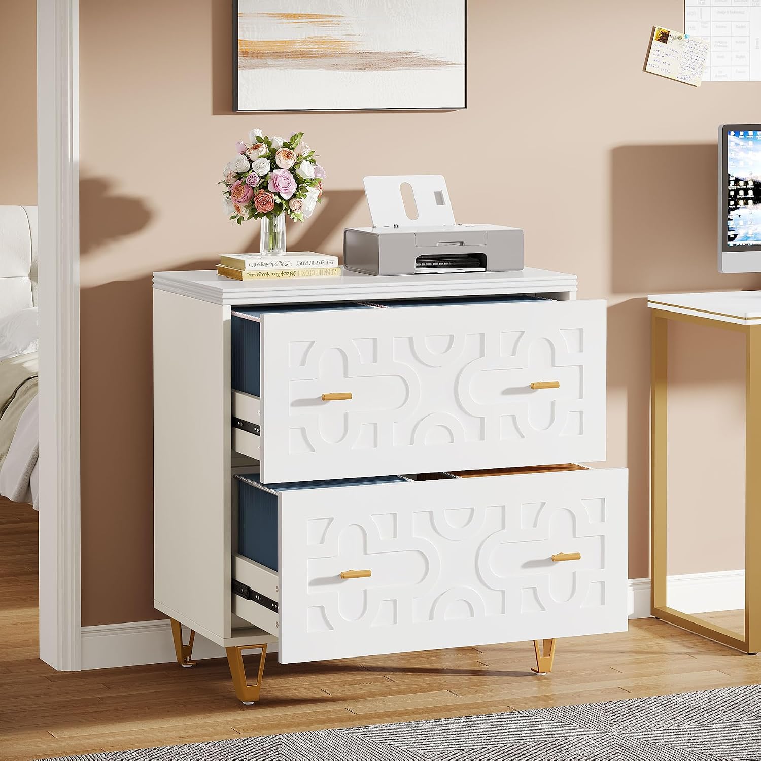 2-Drawer Lateral File Cabinet, - Home Office Printer 评论和价格