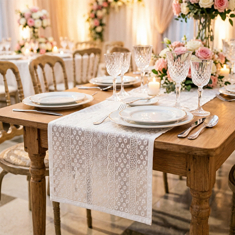 White Elegant Vintage Lace Tab - Home Office News 评论和价格