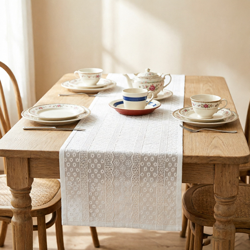 White Elegant Vintage Lace Tab - Home Office News 评论和价格