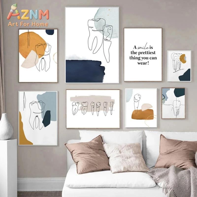 AZNM Abstract Line Art Tooth C - Home Office Quotes 评论和价格