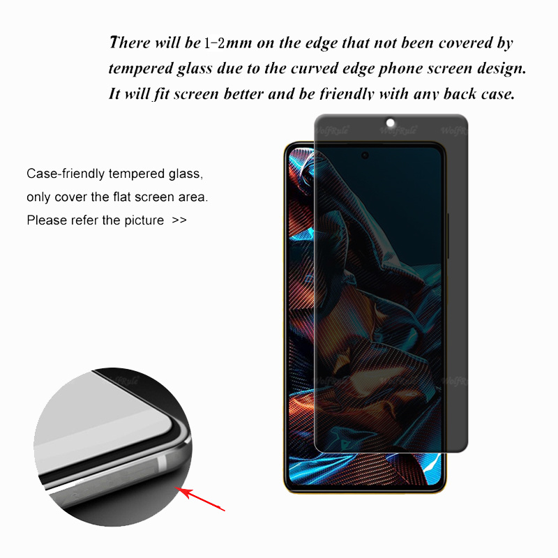 4Pcs For Poco X5 Pro Glass Xia - Monitor Privacy Screen 评论和价格