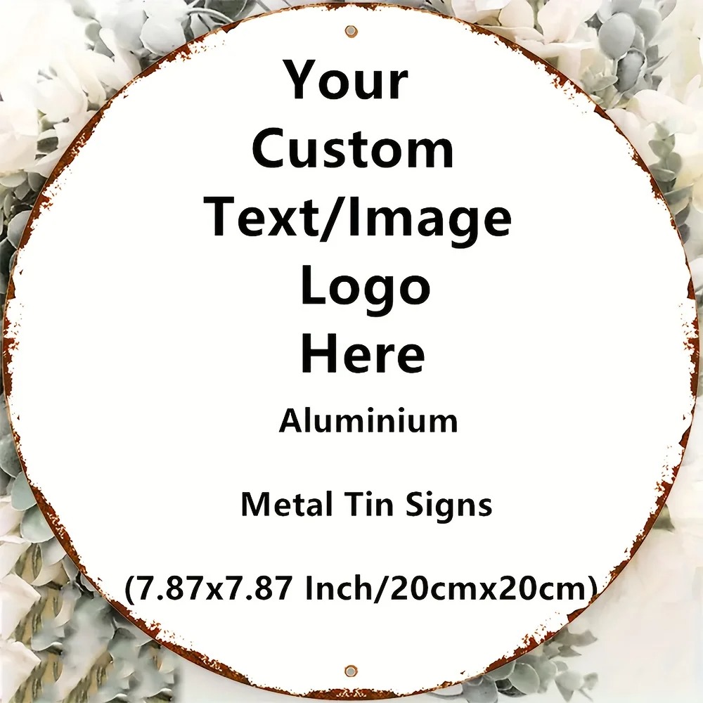 Custom Round Tin Sign - Vintag - Home Office Logo 评论和价格