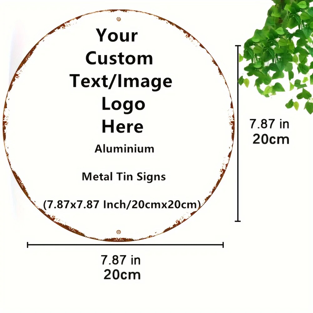 Custom Round Tin Sign - Vintag - Home Office Logo 评论和价格
