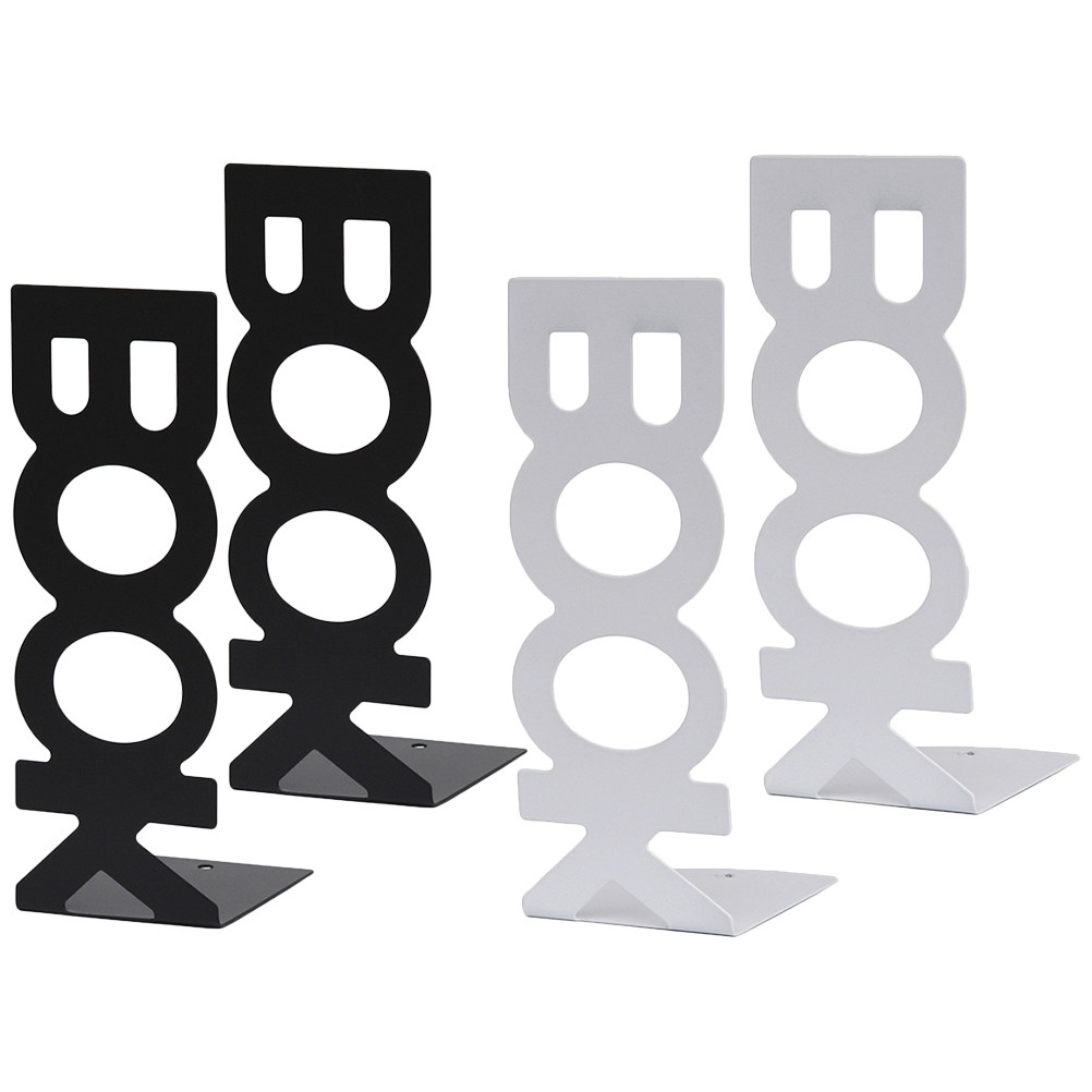 4Pcs Metal Bookends Hollow Des - Home Office Library 评论和价格