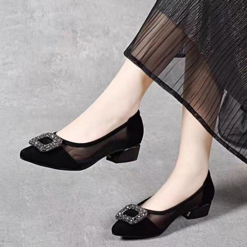 Elegant Pointed Toe Mesh Block - Home Office Size 评论和价格