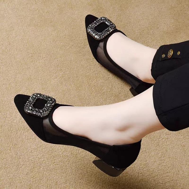 Elegant Pointed Toe Mesh Block - Home Office Size 评论和价格