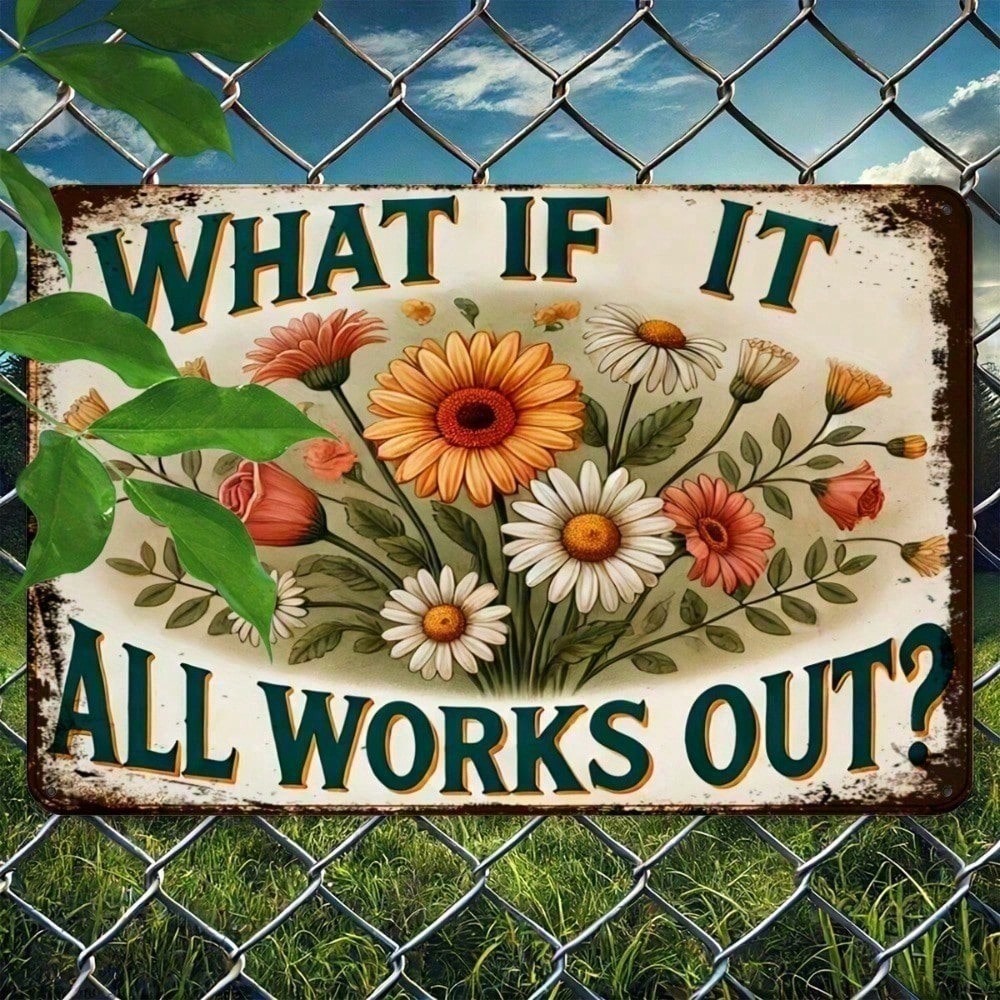 Vintage Floral Metal Tin Sign  - Home Office What Is It 评论和价格